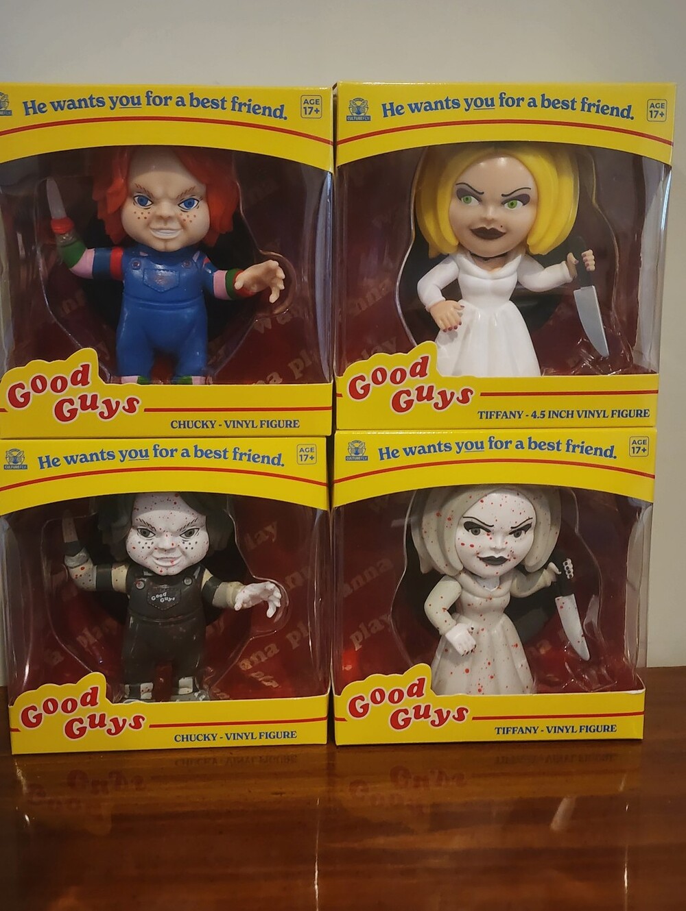 Rare Set! Chucky & Tiffany Good Guys Vinyl Figure Set of 4 CultureFly NIB